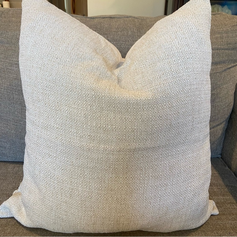 Coterie Brooklyn Textured Cream Throw Pillow 22" × 22" set of 2